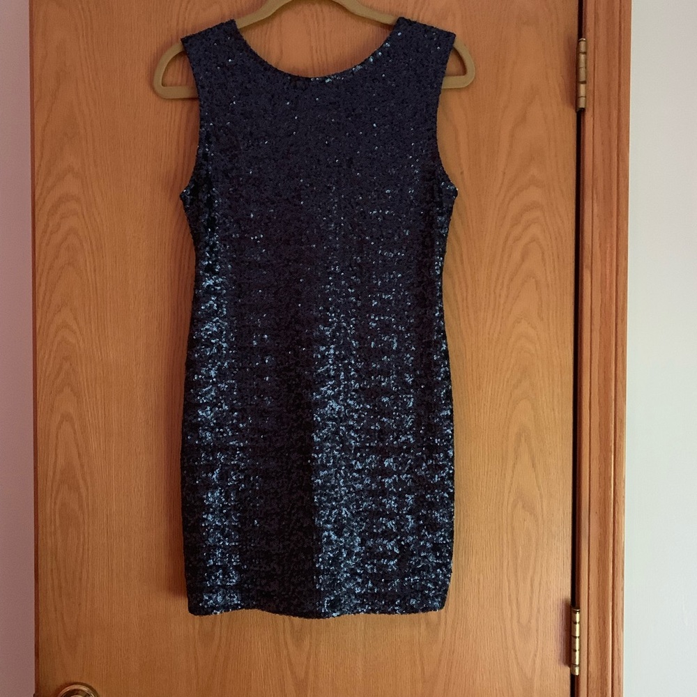 Midnight blue sequins dress